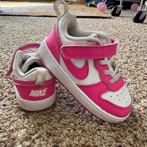 Toddler Nike Shoes, hot pink and white, Velcro elastic closure size 7